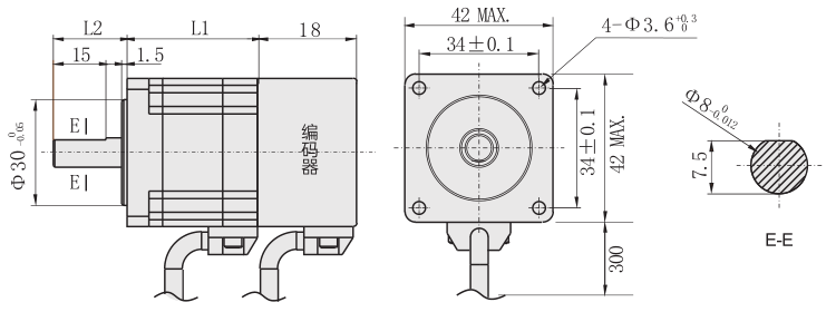 42闭环步进最新91视频网站外形尺寸图