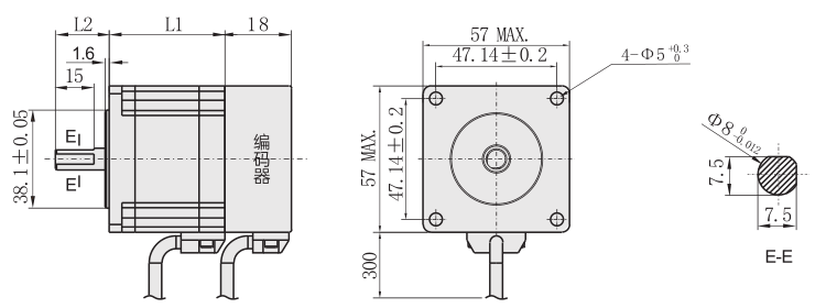 57闭环步进最新91视频网站外形尺寸图